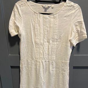 Boden white cotton knot dress